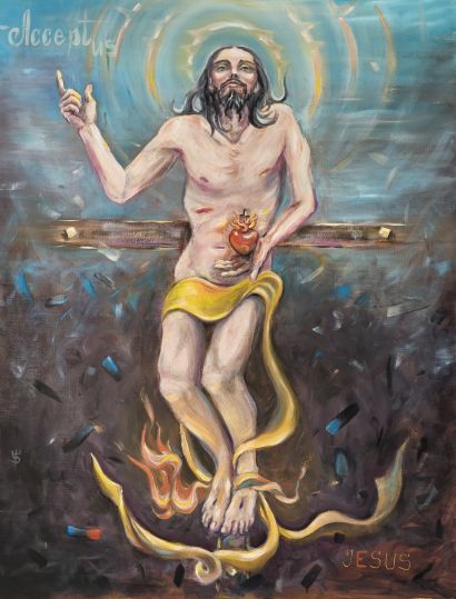 DIA LOG - Diptych “NEGA VIT?” / “-ACCEPT US” - a Paint Artowrk by GORAI 